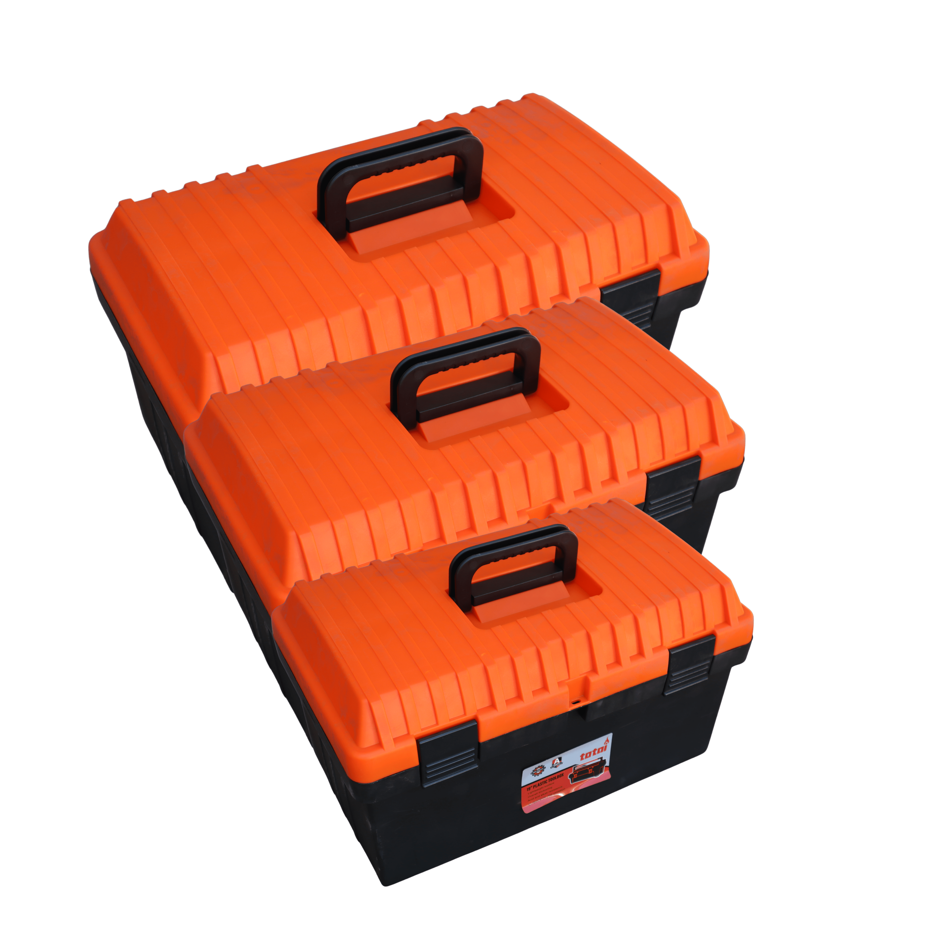 Totai – ABS Clip Locks Toolbox Set – 3 Piece – Stackable