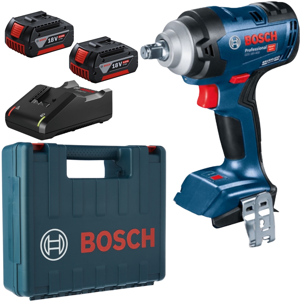 Bosch – Cordless Prof. Impact Wrench with 2 x 4.0Ah Batteries & Charger