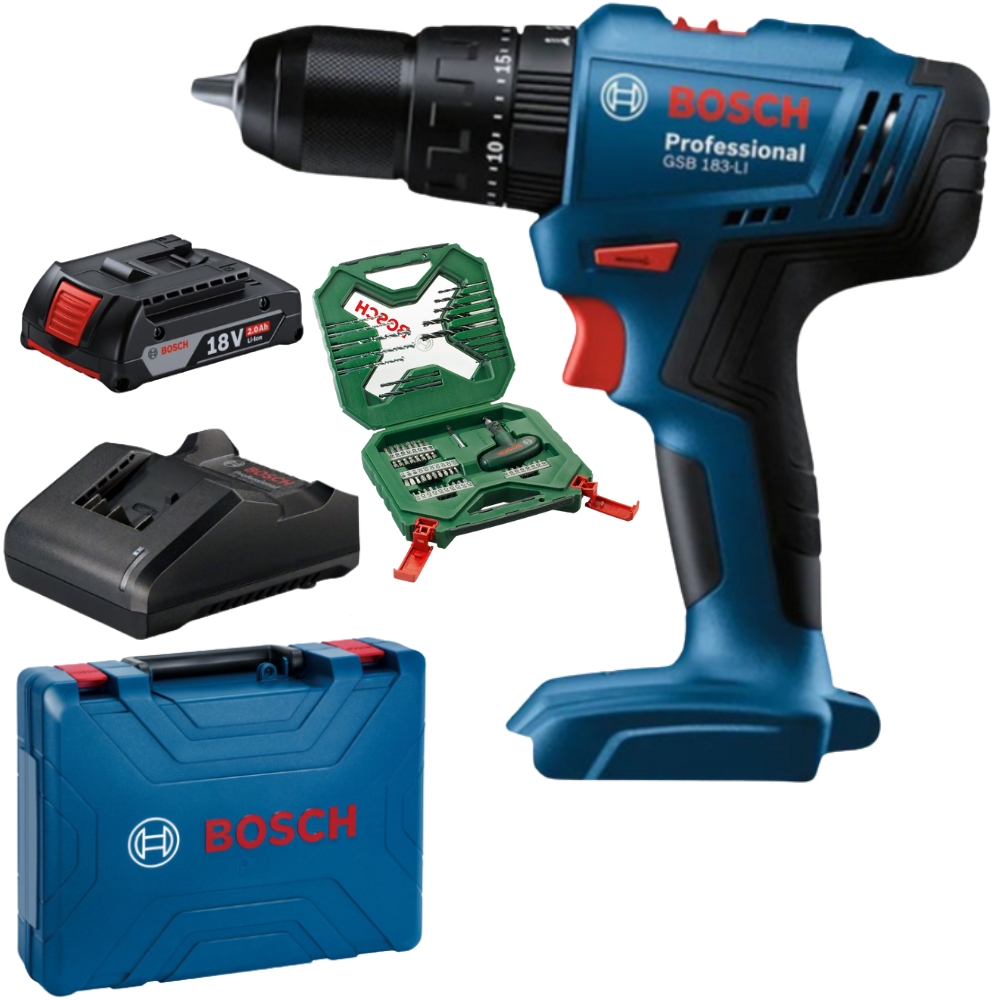 Bosch – Cordless Impact Drill / Driver Kit with 54 Piece Drill Bit Set