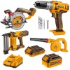 Ingco – Cordless Impact Drill, Circular Saw, Stapler, and Blower Combo Kit Ingco – Cordless Impact Drill, Circular Saw, Stapler, and Blower Combo Kit