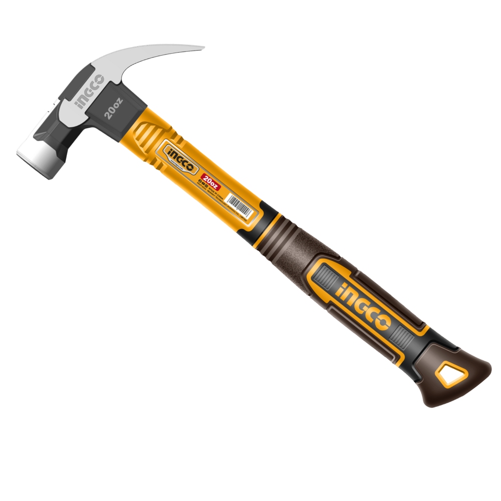 Ingco – Claw Hammer with Magnetic Nail Holder & Fiberglass Handle – 560g