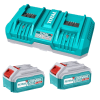 Total Tools – Dual 8Ah Fast Charger (4Ah +4Ah) with 2 x 5.0Ah Batteries Total Tools – Dual 8Ah Fast Charger (4Ah +4Ah) with 2 x 5.0Ah Batteries