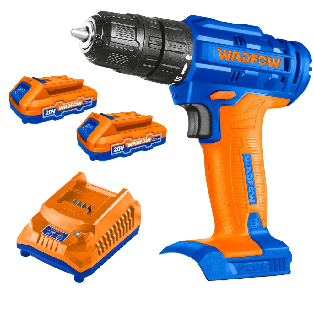 Wadfow – Cordless Drill 35Nm with 2x 1.5Ah Batteries and Charger (20V)