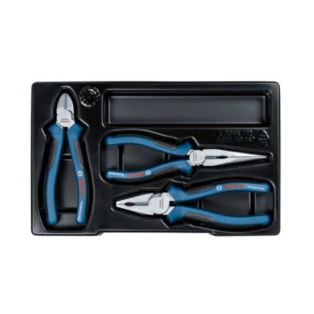 Bosch 3pc Plier Set: Combination Plier, Long Nose Plier,Diagonal Cutter