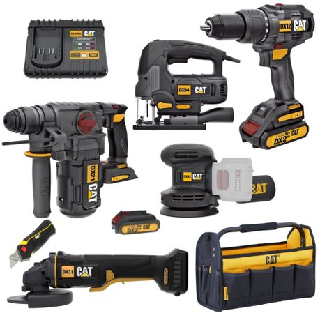 CAT – Cordless Mega Tools Kit with Tote Bag & Knife – 5 Pieces