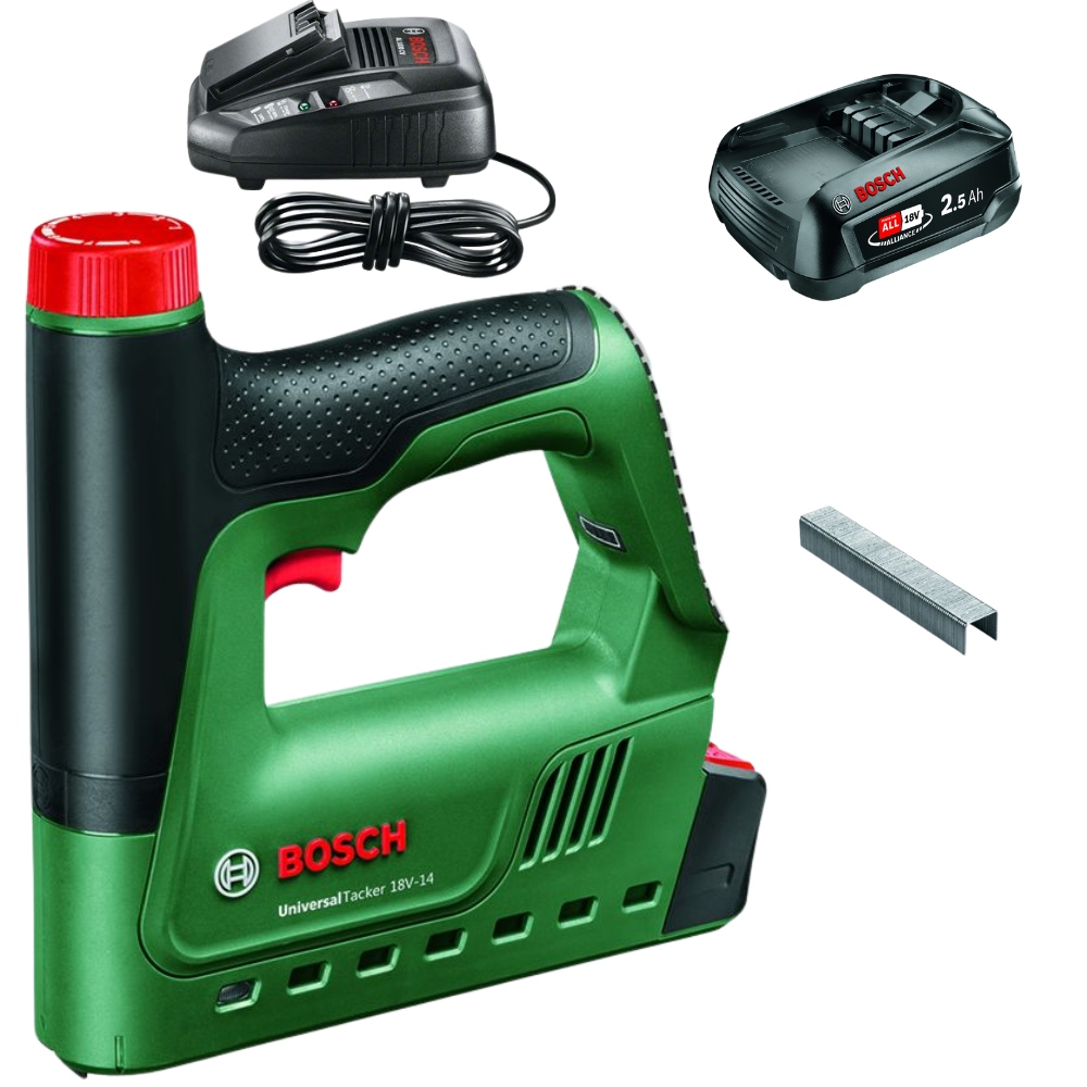 Bosch – Cordless Universal Tacker 18V-14 with 2.5Ah Battery and Charger