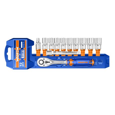 Wadfow – Socket Set (Cr-V 3/8″ 45T) – 12 Pieces