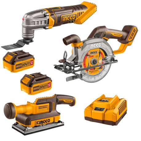Ingco – Cordless Multi Tool, Saw & Sander Kit with 2 x Batteries & Charger