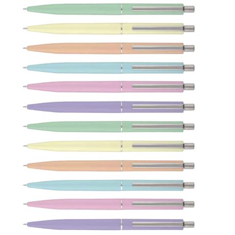 Pen Set – Retractable Medium 1.0mm Novelty (Assorted Pastel, 12 Pack)