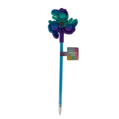 Colour Me – Novelty Push Pop Spinner Pen – Blue (1 Pen)