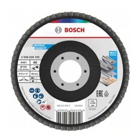 Bosch – Flap Disc X451 (115mm T27 ) G40 – Pack of 1