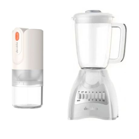 Decakila – Stand Blender 1.5L / 10 Speed (500W) & Coffee Grinder – White
