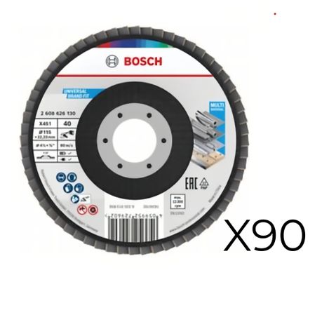Bosch – Flap Disc (X451 – 115mm T27 – G40) – (Pack of 90)