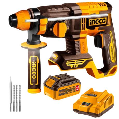 Ingco – Cordless SDS Plus Rotary Hammer with 4.0Ah Battery & Charger