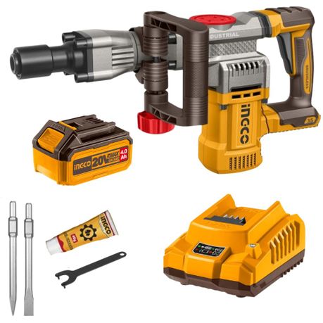 Ingco – Cordless Demolition Hammer (16J) with 4.0Ah Battery & Charger