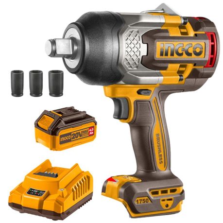 Ingco – Cordless Impact Wrench (3/4″ Drive) with 4.0Ah Battery & Charger