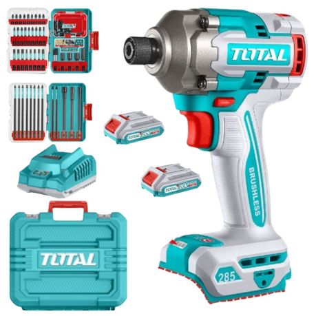 Total Tools – Cordless Impact Driver with Batteries, Charger & Accessories