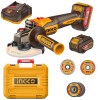 Ingco – Cordless Angle Grinder (42V) with 2x Batteries, Charger & 29 Discs Ingco – Cordless Angle Grinder (42V) with 2x Batteries, Charger & 29 Discs
