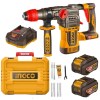 Ingco – Cordless 4.5J Rotary Hammer (42V) with 2x 2.5Ah Batteries & Charger Ingco – Cordless 4.5J Rotary Hammer (42V) with 2x 2.5Ah Batteries & Charger