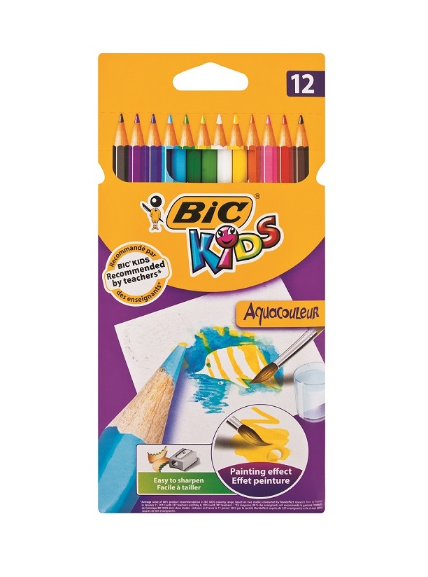 BIC Kids Aquacouleur Pencil Crayons Pack of 12