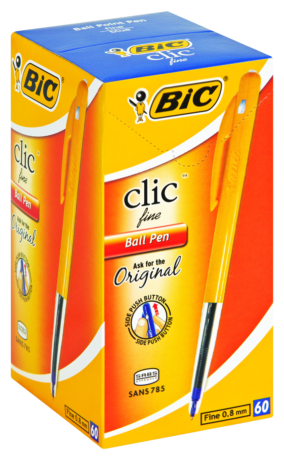 BIC Clic Fine Ball Point Pen – Blue (Box of 60)