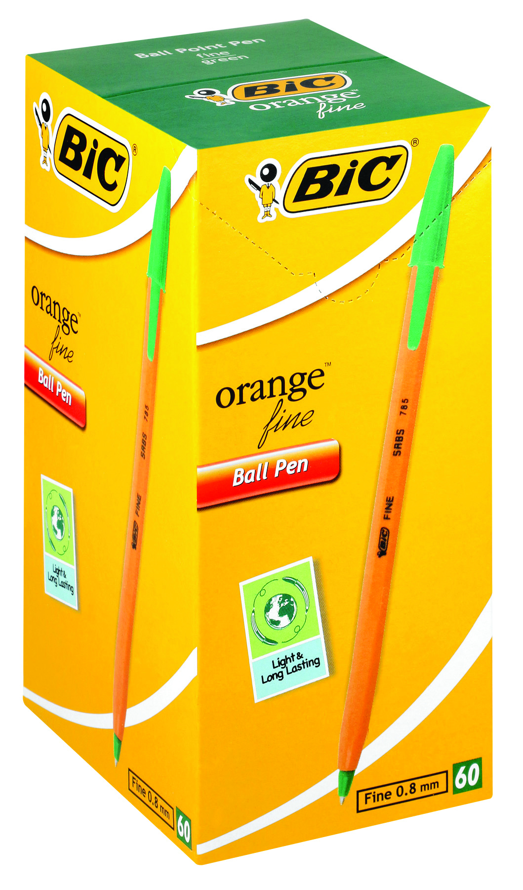 BIC Orange Fine Ball Point Pen – Green (Box of 60)