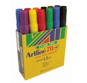 Artline EK70 Permanent Marker Bullet – Assorted (Box of 12)