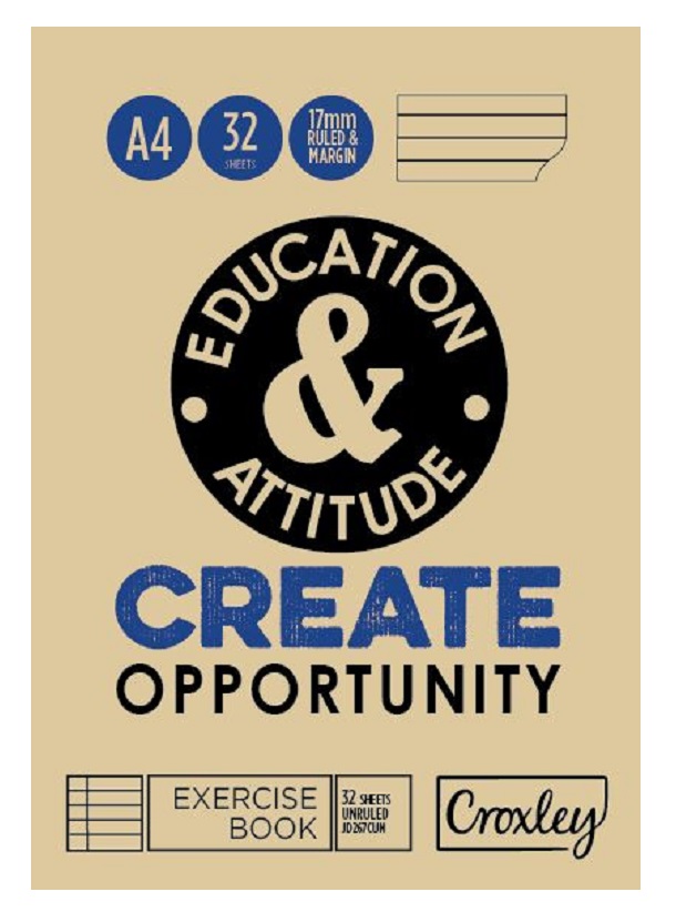 Croxley JD267 32 Page A4 17mm Ruled Exercise Book (20 Pack)