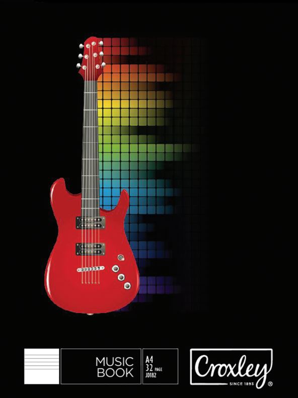 Croxley JD182 32 Page A4 12 Stave Wire Stitched Music Book (Pack of 10)