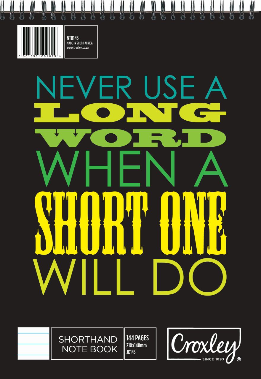 Croxley JD145 144 Page A5 Feint Shorthand Note Book (10 Pack)