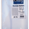 Croxley JD76 Feint & Margin Fly 58gsm Ruled (½ Ream) Croxley JD76 Feint & Margin Fly 58gsm Ruled (½ Ream)