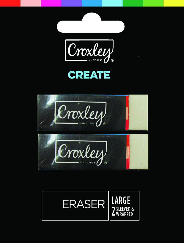 Croxley Create Large Erasers – Blister of 2