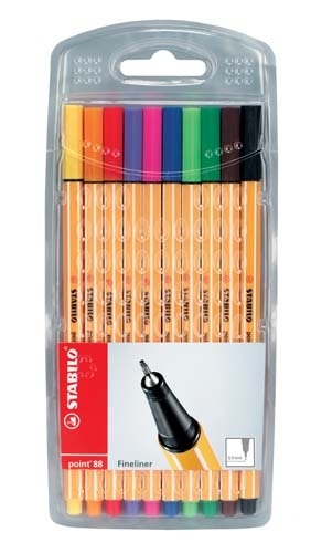 Stabilo Point 88 Fineliner – Wallet of 10