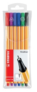 Stabilo Point 88 Fineliners (Wallet of 6)
