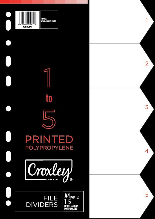 Croxley Indices Printed 1 – 5 Dividers set