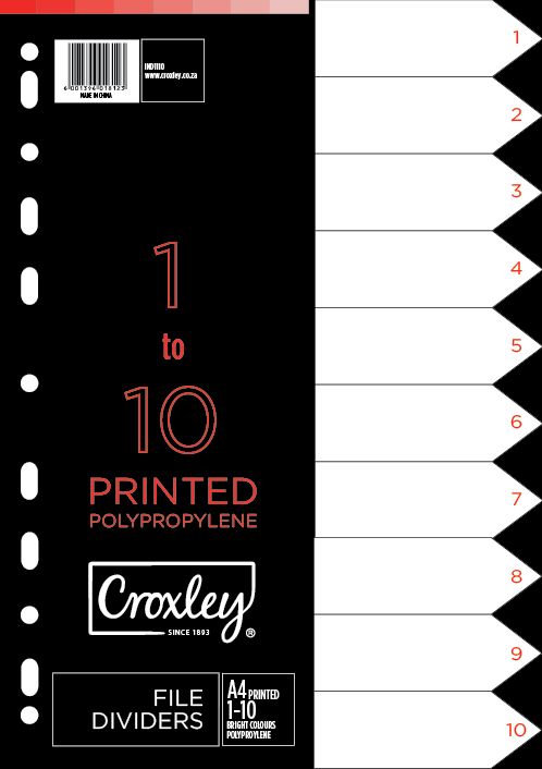 Croxley Indices Printed 1 – 10 Dividers set