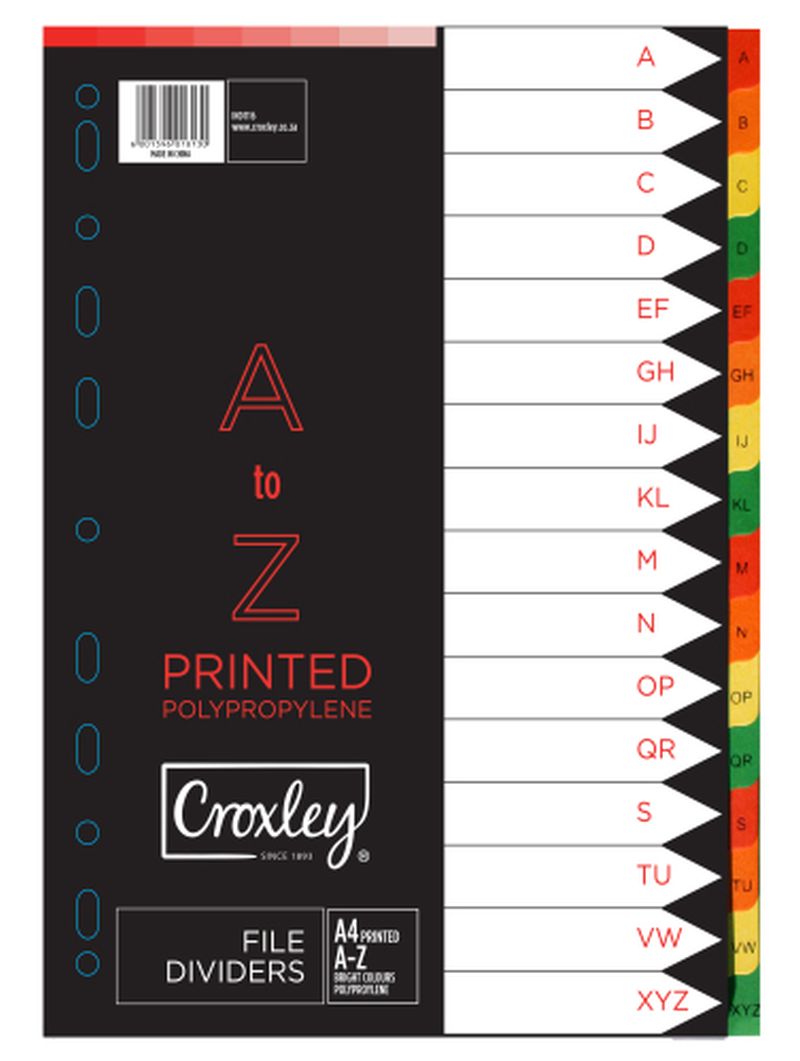 Croxley Indices Printed A – Z with 16 Dividers Set