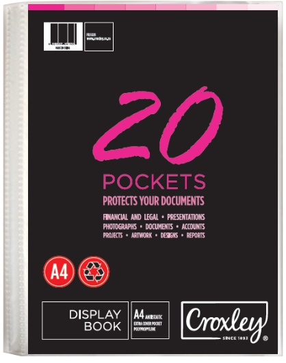 Croxley A4 Hard Cover Display File – 20 Pocket