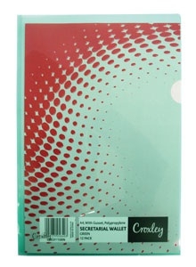 Croxley Secretarial Document Wallet with Gusset – Green (Pack of 12)