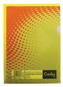 Croxley Secretarial Document Wallet with Gusset – Yellow (Pack of 12)