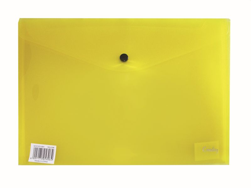 Croxley A4 Document Envelope with Button – Yellow (Pack of 12)
