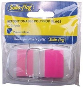 Sello-Flag Repositionable PP Flags – Pink (50 Sheets)