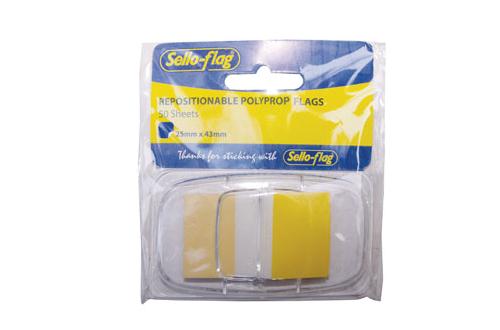 Sello-Flag Repositionable PP Flags – Yellow (50 Sheets)