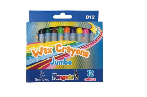 Penguin B12 Jumbo Wax Crayons – (Box of 12)