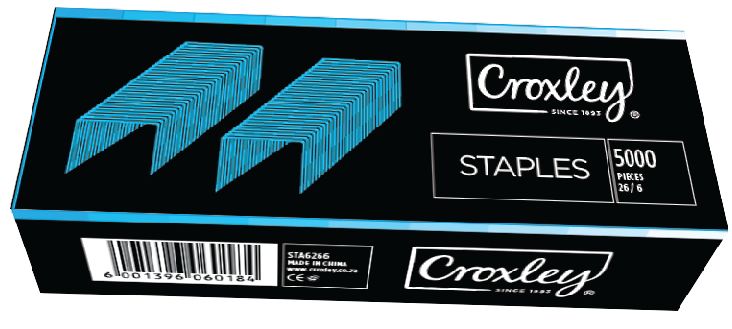 Croxley 26/6 Staples – Box of 5000