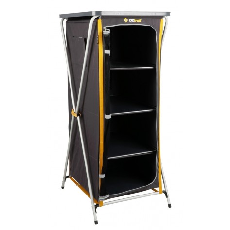 OZtrail – 4 Shelf Deluxe Camp Cupboard – Grey