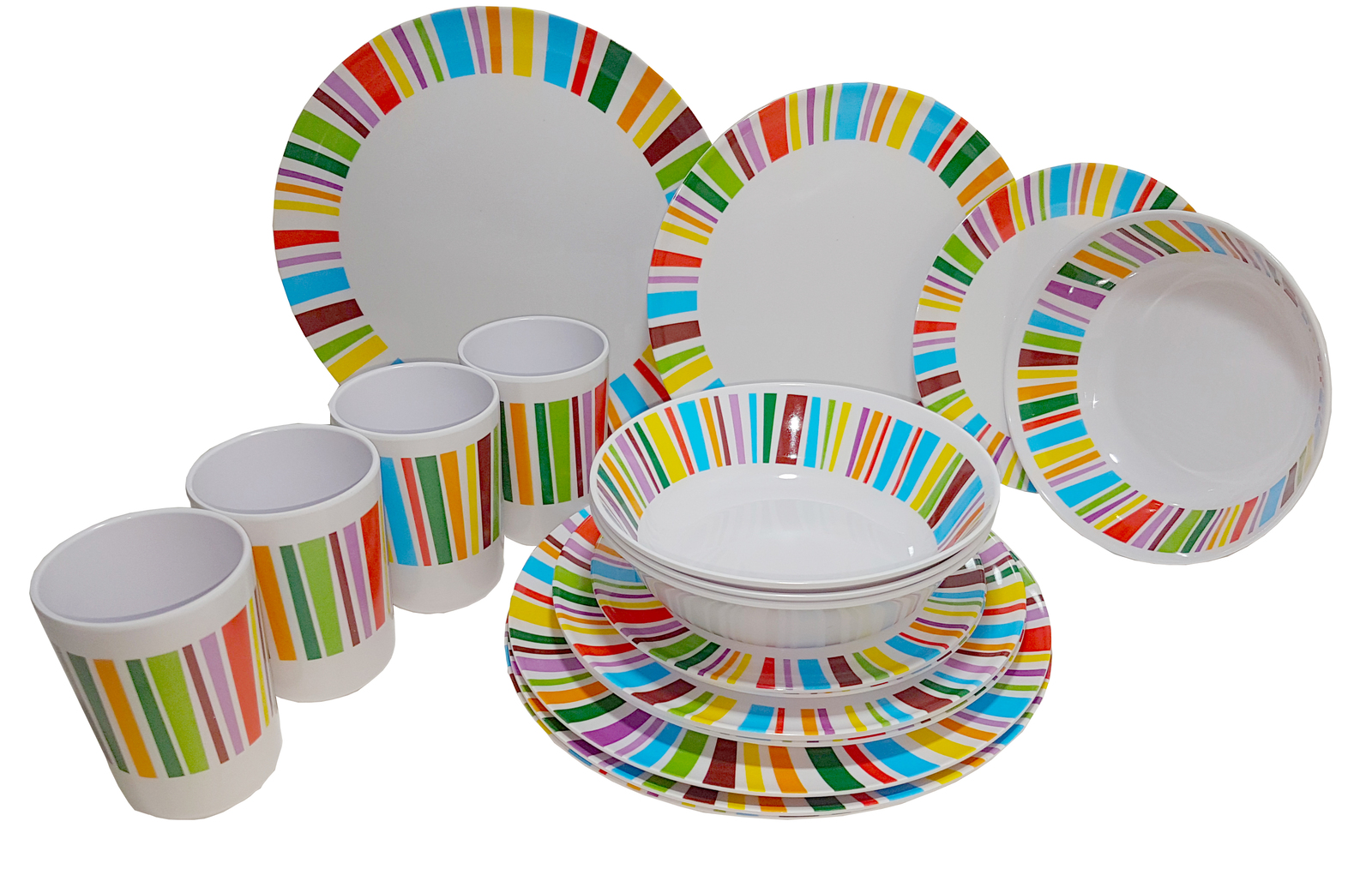 OZtrail – 20pc Melamine Dinner Set – White