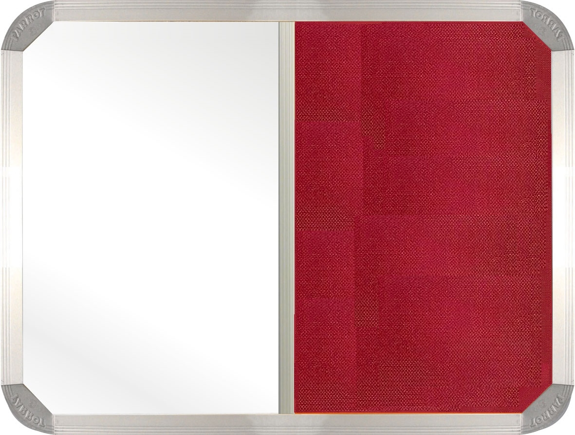 Parrot Combi Whiteboard & Red Felt Non-Magnetic Board (1200 x 900mm)