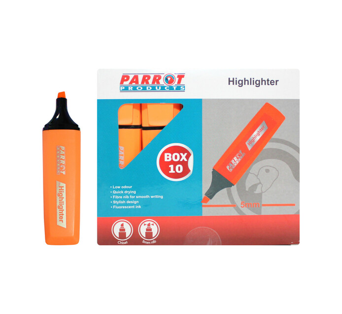 Parrot Marker Highlighter Box 10 – Orange