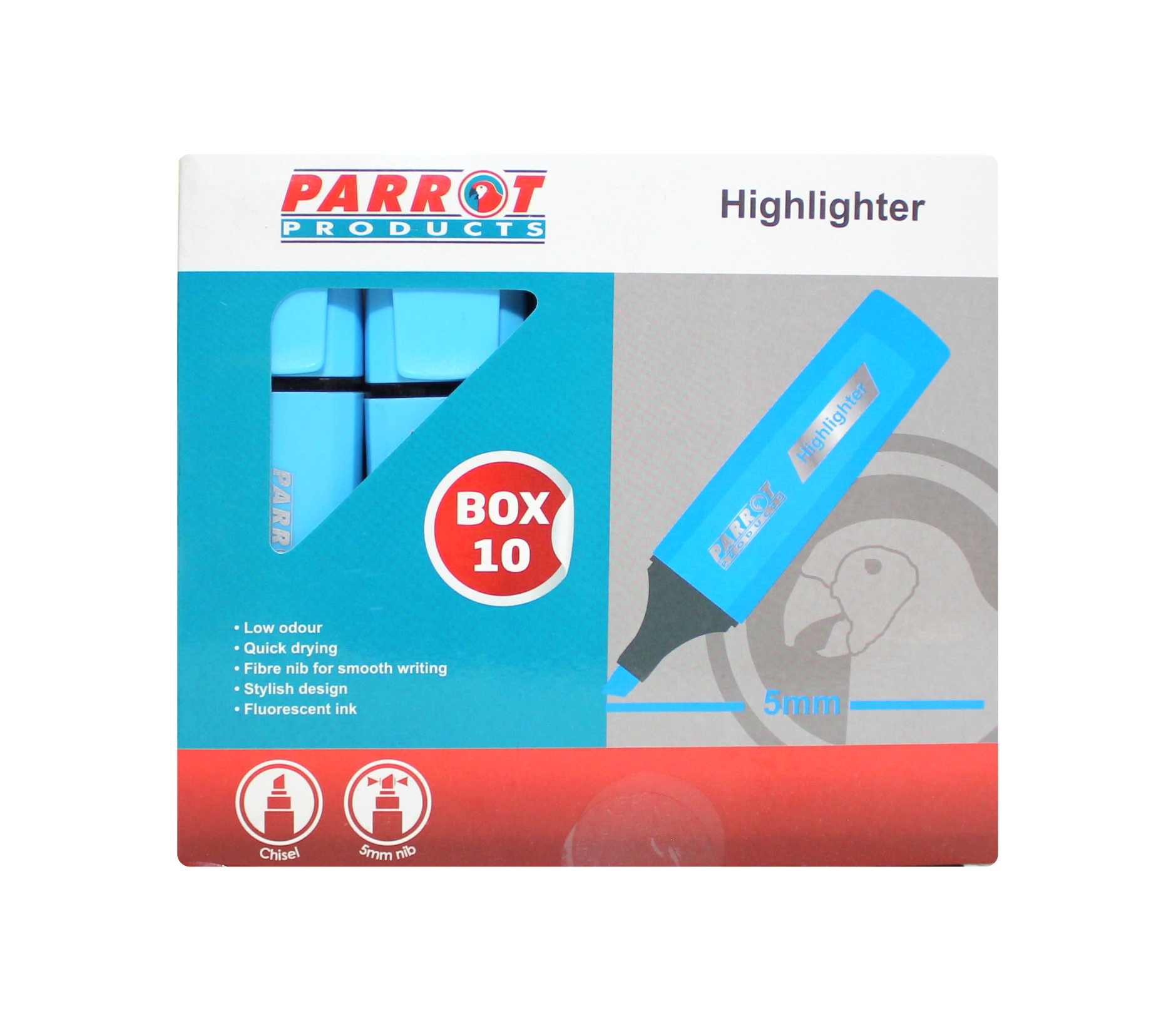 Parrot Marker Highlighter Box 10 – Blue